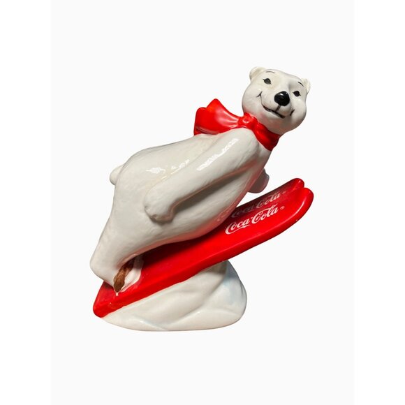 Coca-Cola Polar Bear Figurines Set   Ice Skating & Sledding  Holiday Decor - Picture 3 of 12